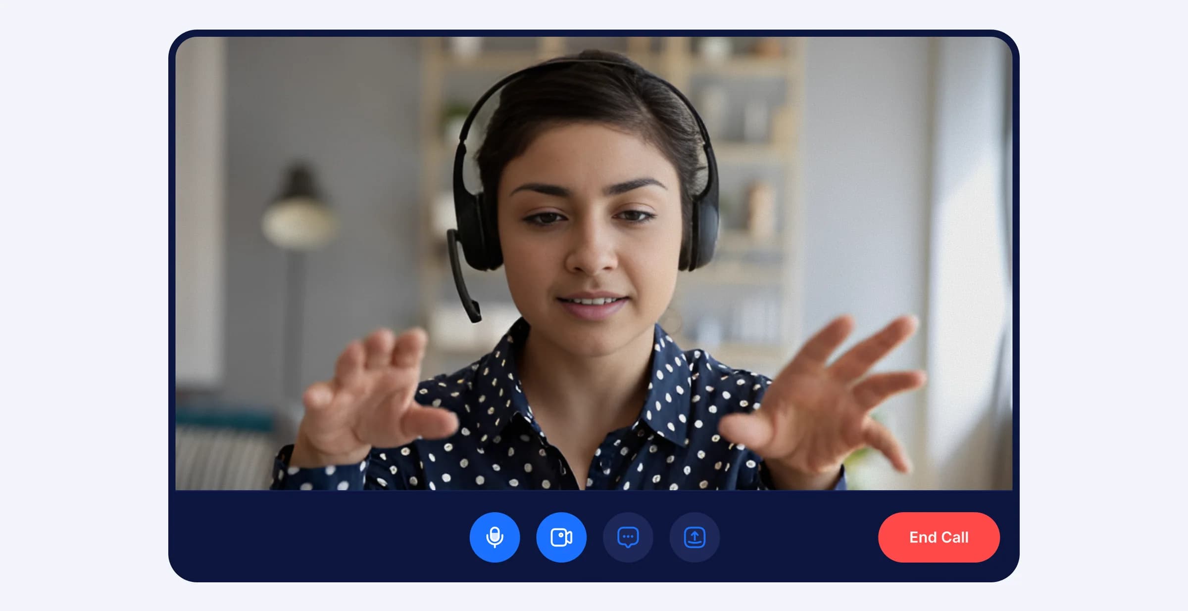Research participant gesturing during a remote interview about the existing bug-reporting platform